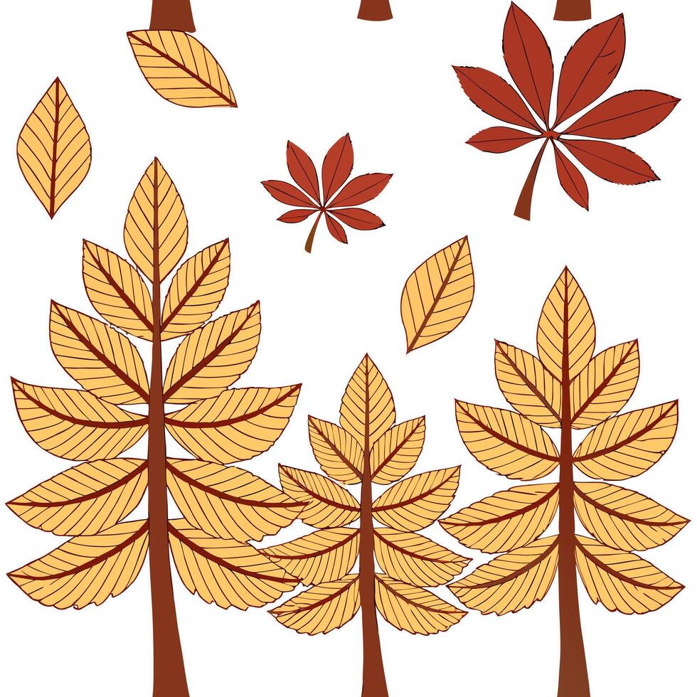 Warm autumn trees seamless tile pattern with chestnut and fir trees for inviting seasonal decor concept as Chestnut and fir trees arranged seamlessly to create warm and inviting se Clean Pro vector