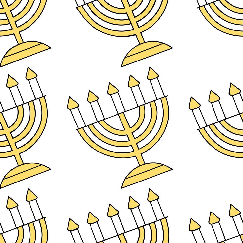 Watercolor Hanukkah candles with reusable beeswax on seamless tile design concept as A repeating watercolor tile background showcasing Hanukkah candles made from reusable beeswax s Clean Pro vector