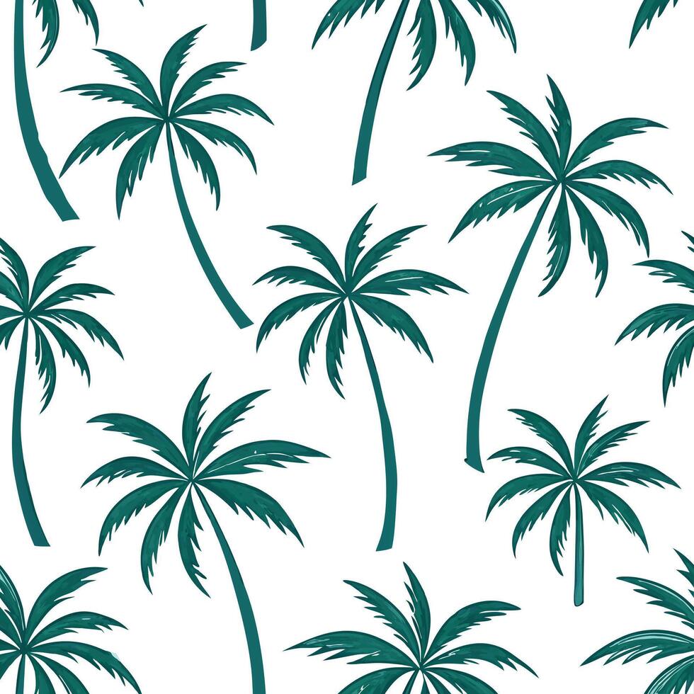 Watercolor palm trees seamless pattern artistic isolated white background great for crafts invitations greeting cards concept as Artistic watercolor palm trees seamless pattern on Clean Pro vector