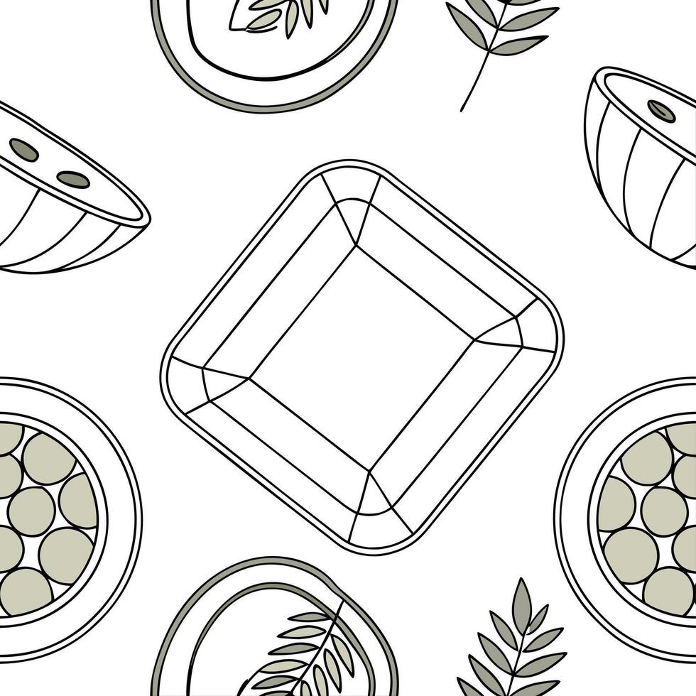Watercolor tiles seamless background with eco friendly diyas for Sharad Purnima concept as Camera movement Zoom into the eco friendly diyas pattern Scene Seamless background with Clean Pro 3 vector