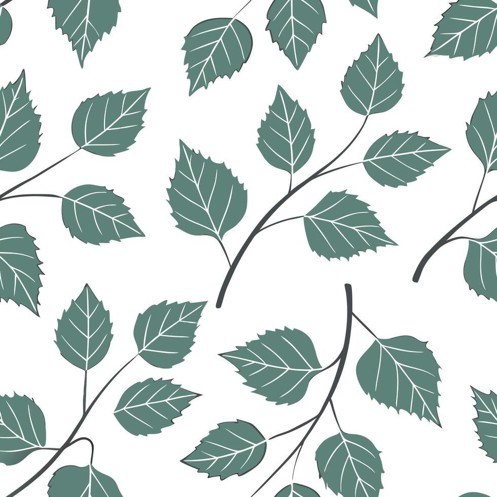 Watercolor tiles with birch leaves concept as Seamless watercolor tiles adorned with birch leaves offering a delicate and refined design for gift wrapping paper in Photo Stock Con Clean Pro vector