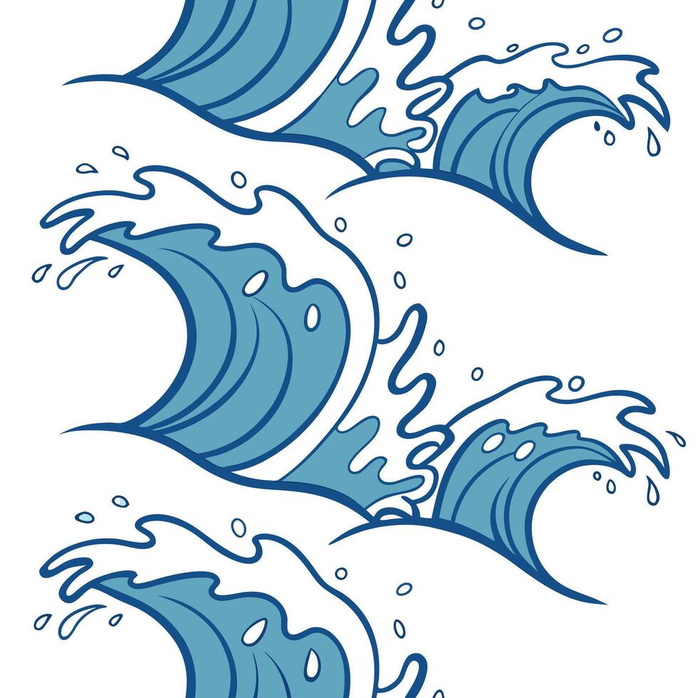 Water splash seamless tile pattern with blue waves and playful summer water fun vibes concept as Cool blue splashes and waves create a seamless tile pattern for energetic playful s Clean Pro vector