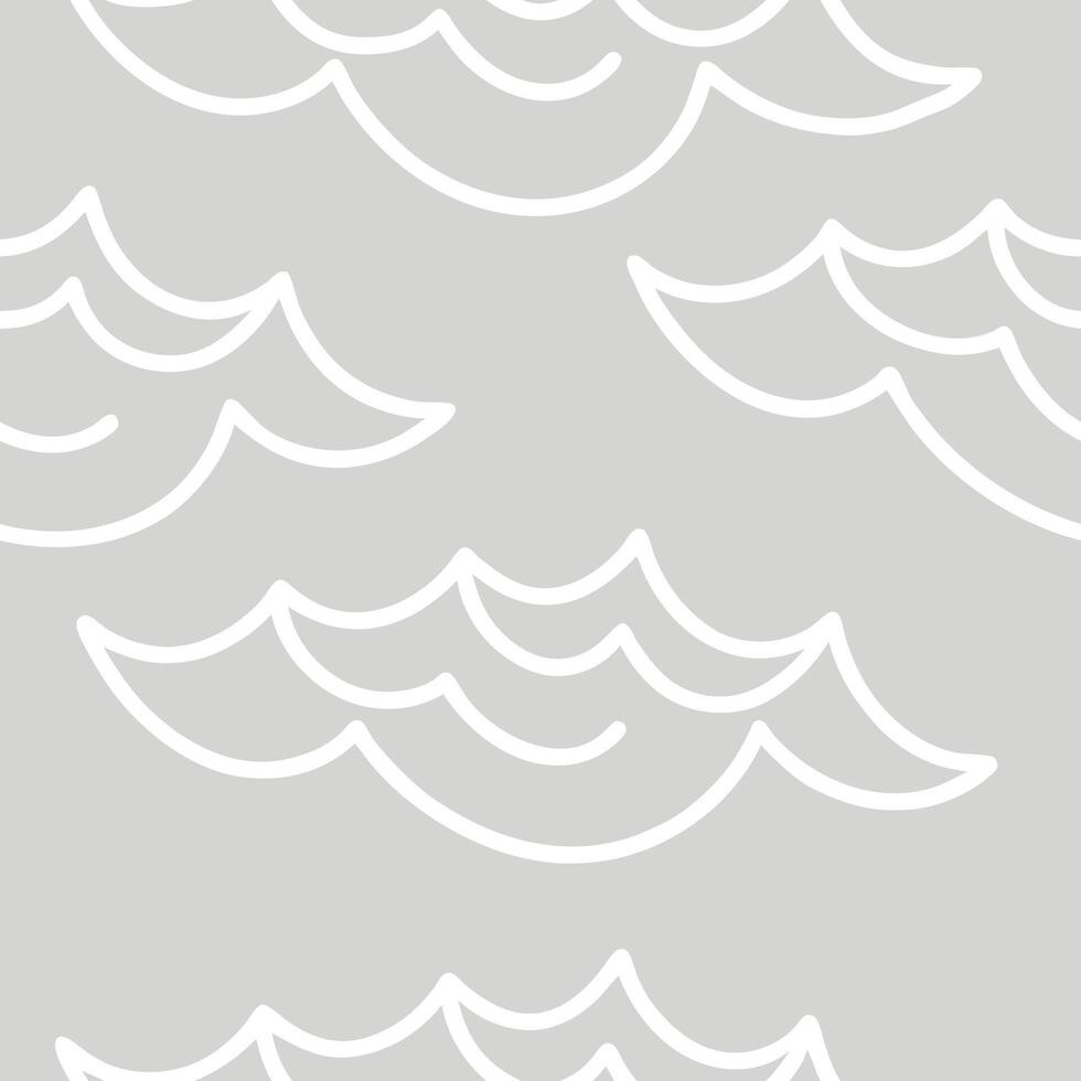 White ripple outline tiles concept as Seamless pattern of simple white ripple outlines on a light background Camera slowly moves across the ripples suggesting tranquility Represe Clean Pro vector
