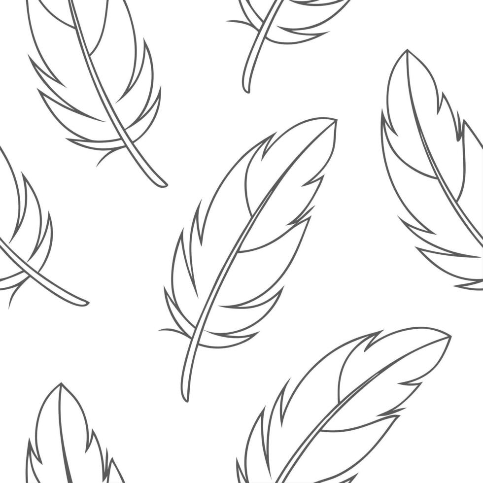 White feather outline tiles concept as Seamless pattern of minimalist white feather outlines Camera slowly pans along the feathers emphasizing delicacy and lightness Represents e Clean Pro vector