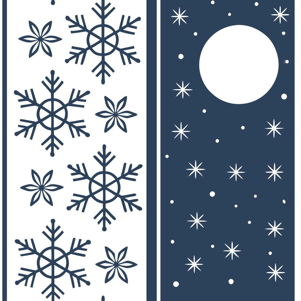 Winter nights seamless pattern with frosty trees soft snowflakes and quiet night skies for a calm reflective atmosphere concept as Calm winter night pattern with frosty trees soft Clean Pro 3 vector