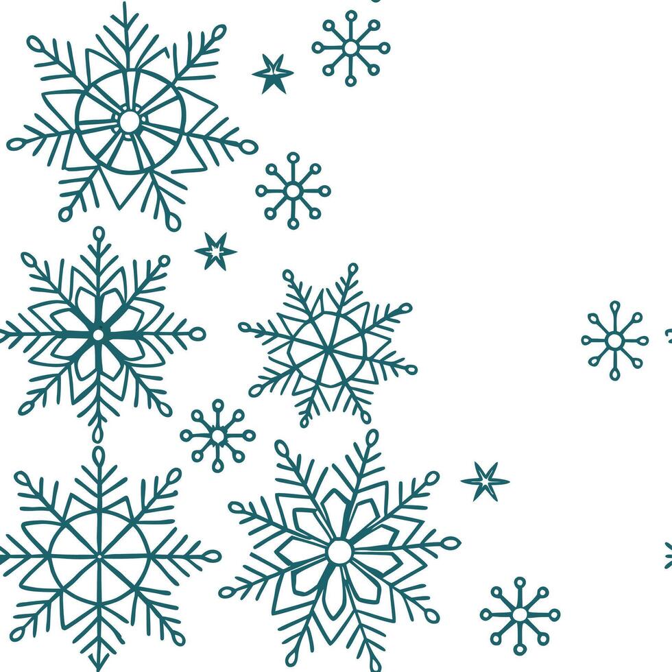Winter snowflake seamless tile pattern with intricate designs and icy blue tones for serene home decor concept as Intricate snowflake designs and icy blue tones arranged seamlessly Clean Pro vector