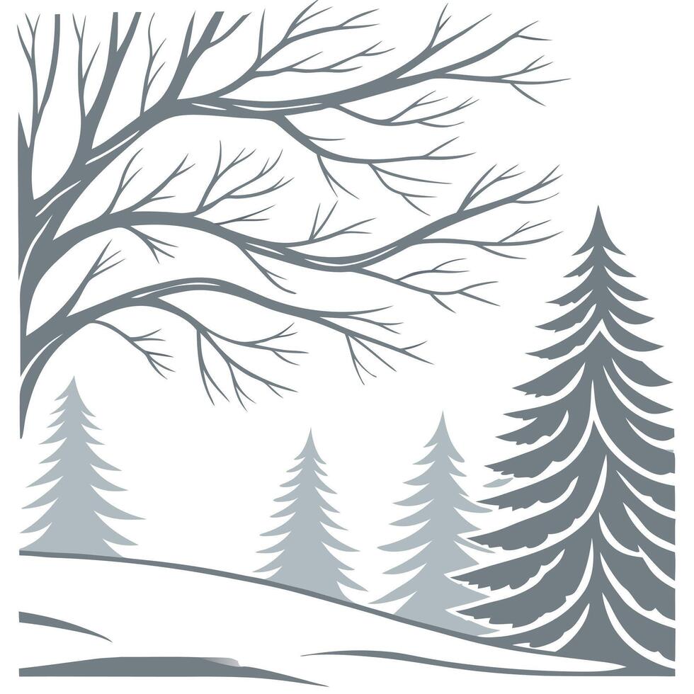 Winter snow seamless pattern with snow covered trees frosty branches and sparkling snowflakes for a magical winter look concept as Magical winter snow pattern with snow covered tre Clean Pro vector