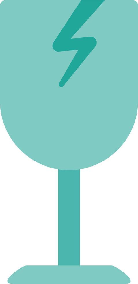 A blue glass with a lightning bolt on it vector