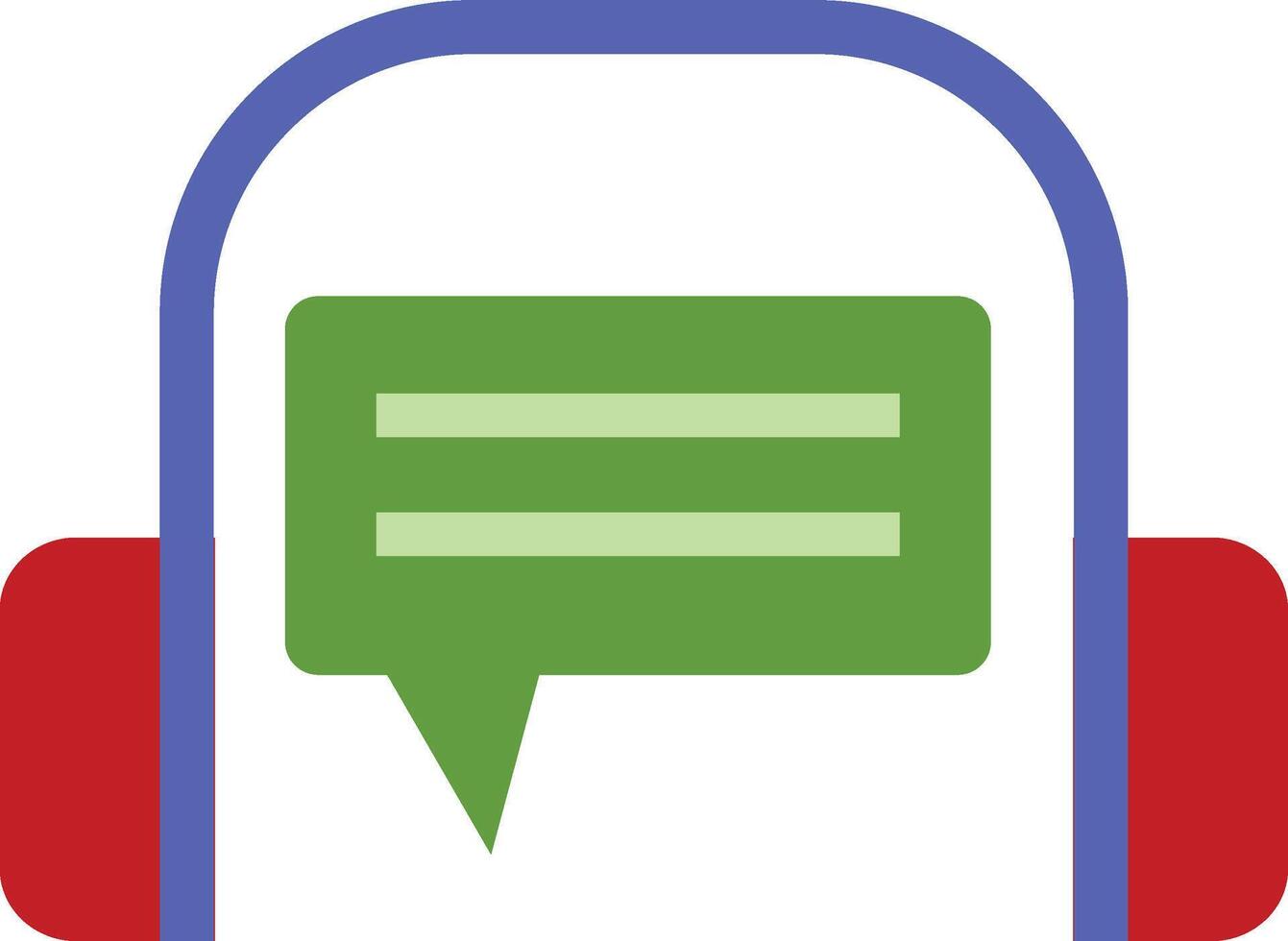 A headset with a speech bubble and a microphone vector