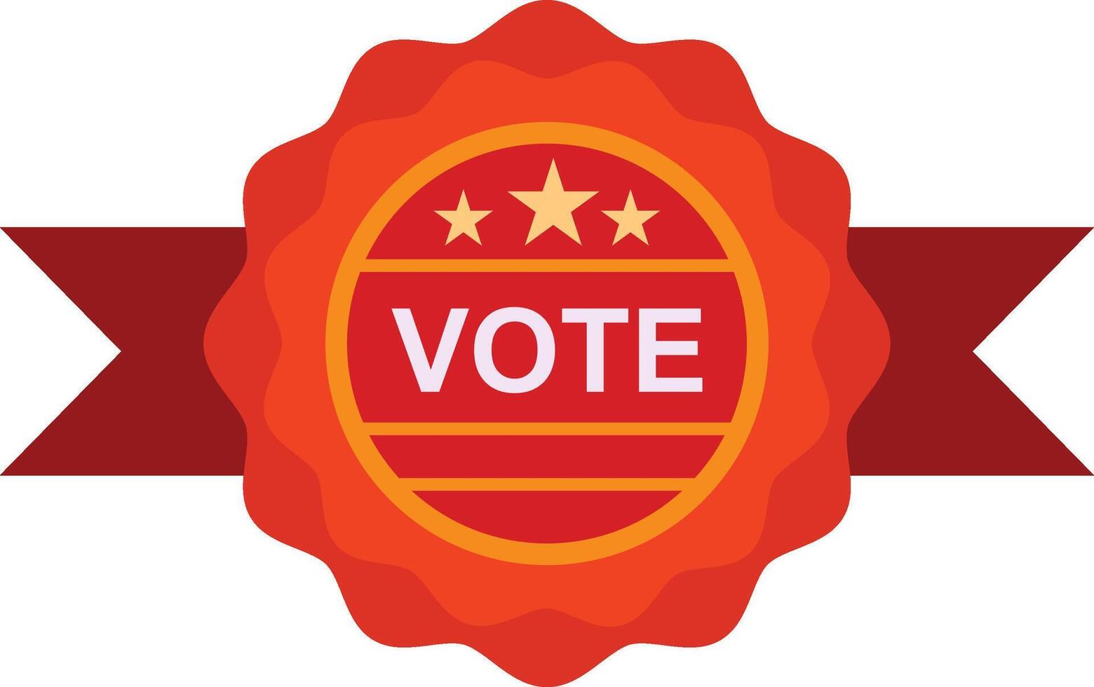 A red and orange badge with the word vote vector