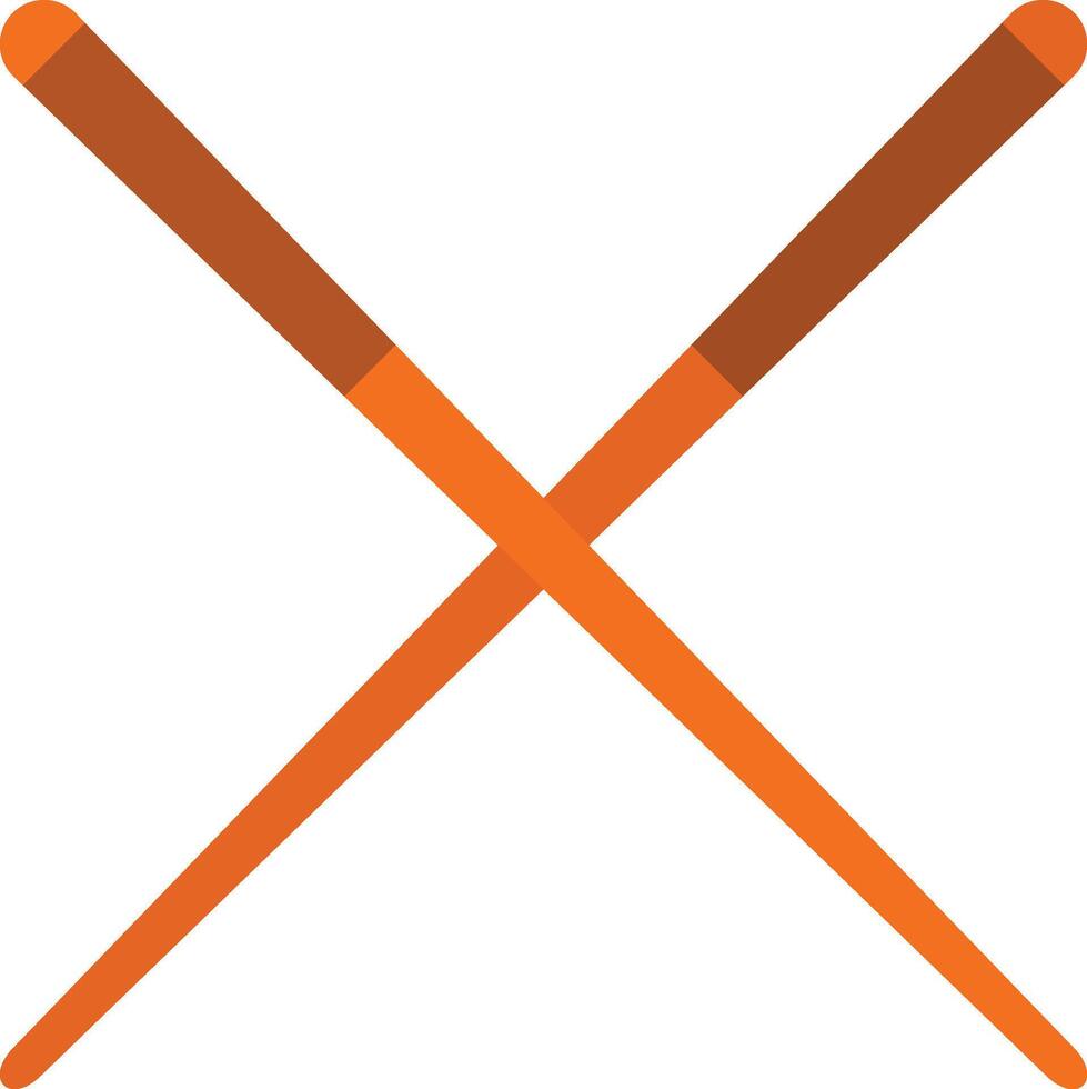 Two crossed wooden sticks on a white background vector