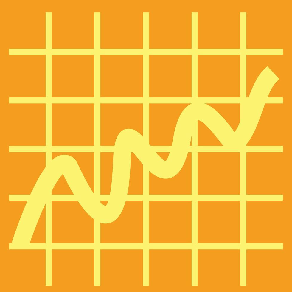 A graph on an orange background vector
