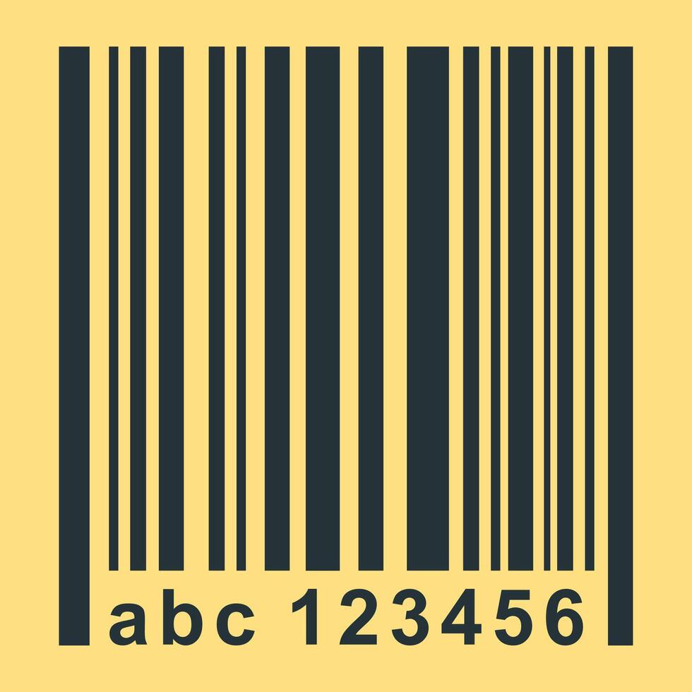 A barcode with the number 123436 vector