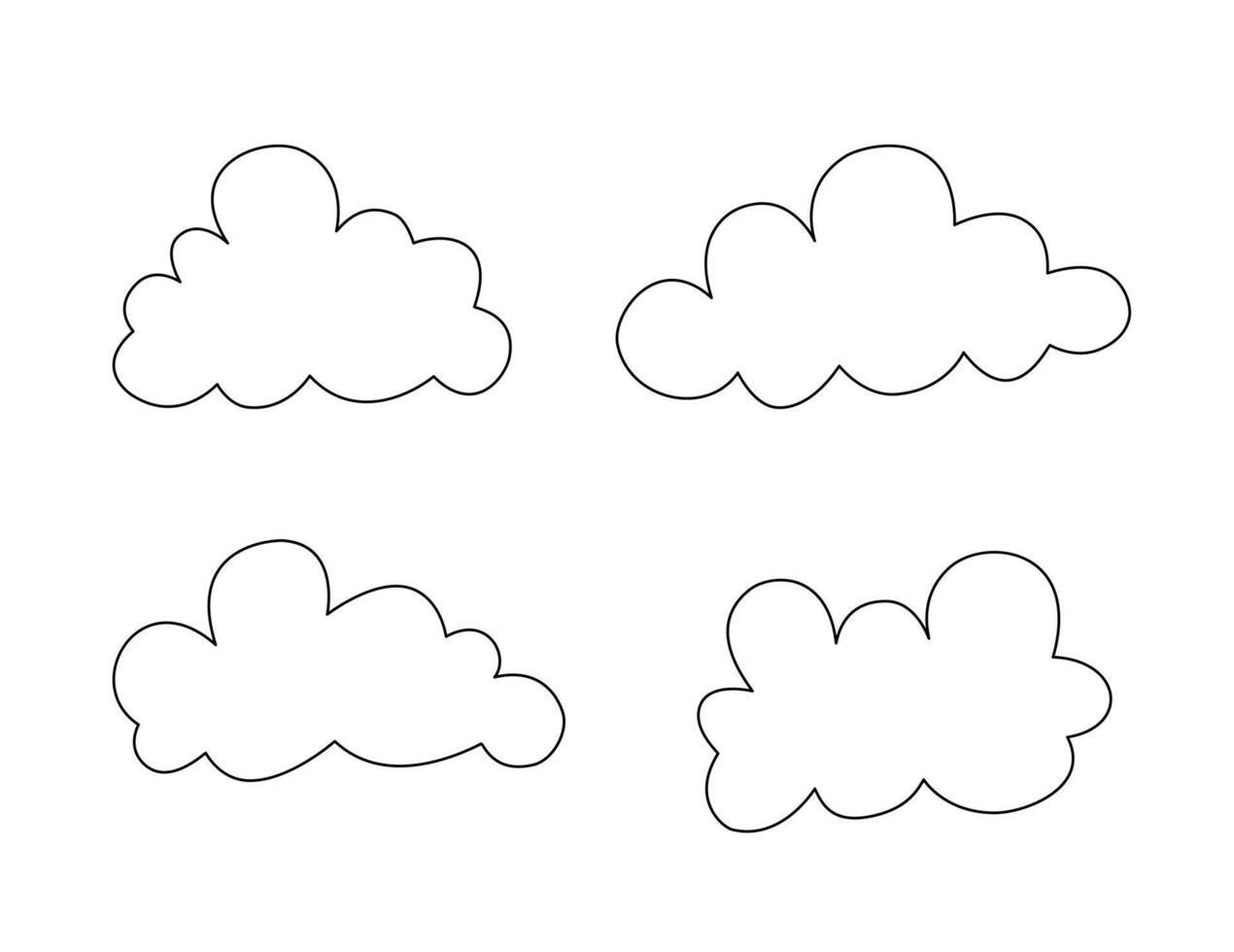 Stylized Cloud Outline Illustration in Line Art Style. Clean and Simple Art for Creative Use vector