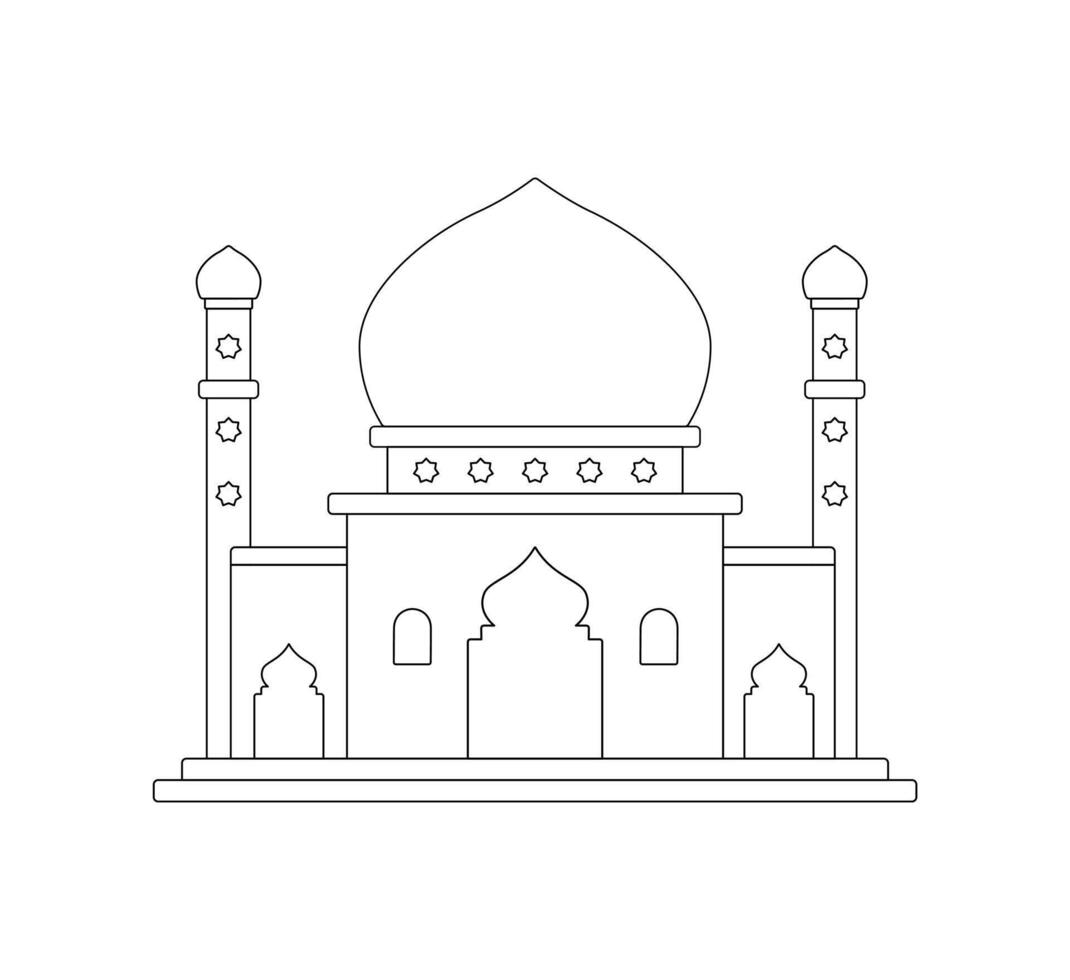 Outline of Islamic Mosque Art vector