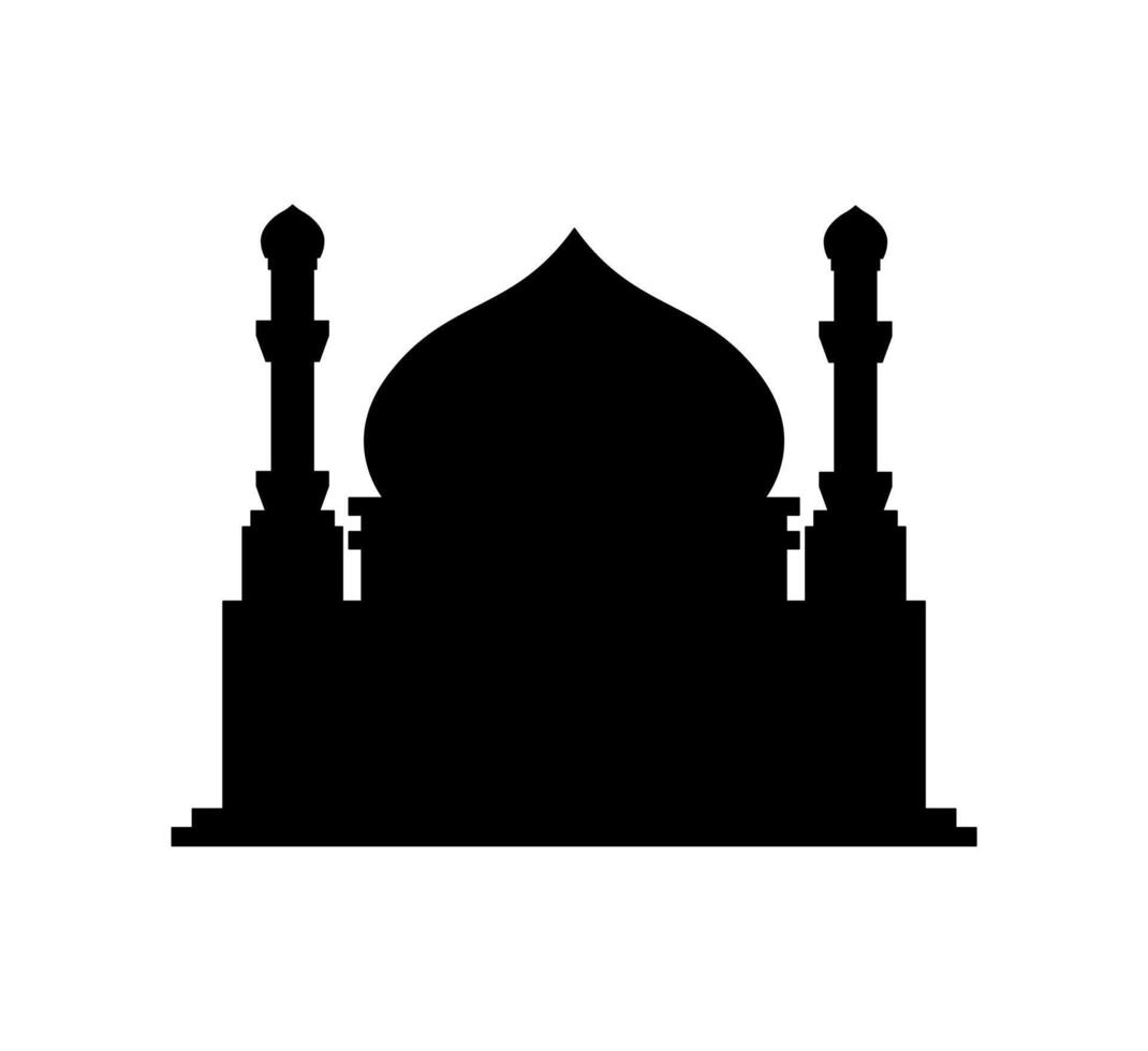 Islamic Mosque Silhouette with Domes Art vector