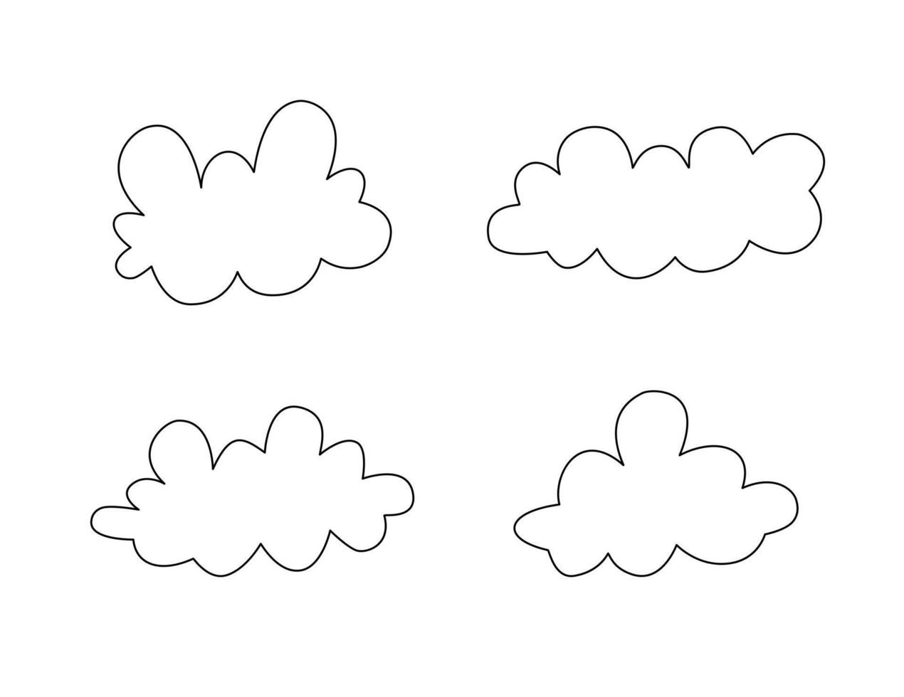 Simple Cloud Line Drawing in Black and White vector