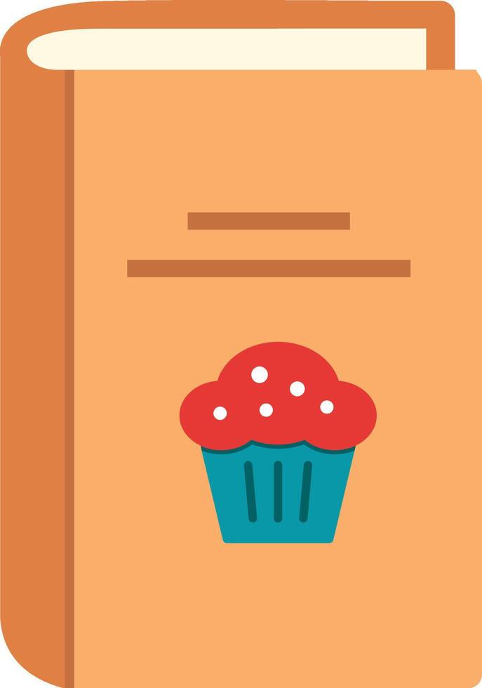 A book with a cupcake on it vector