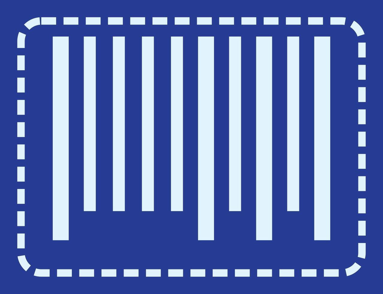 A barcode icon on a blue background vector