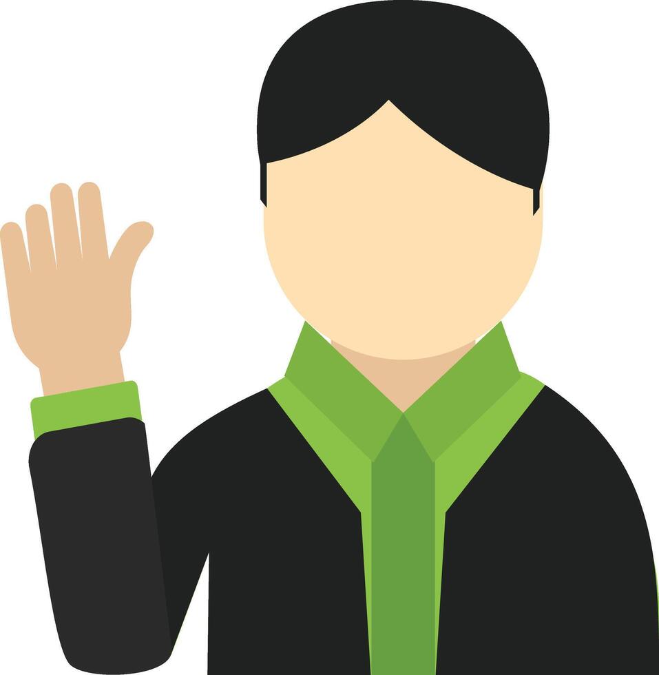 A man waving with his hand up vector