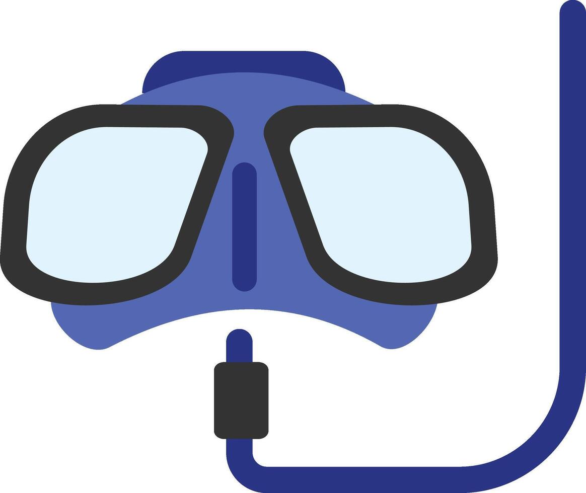 A diving mask and snorkel on a white background vector