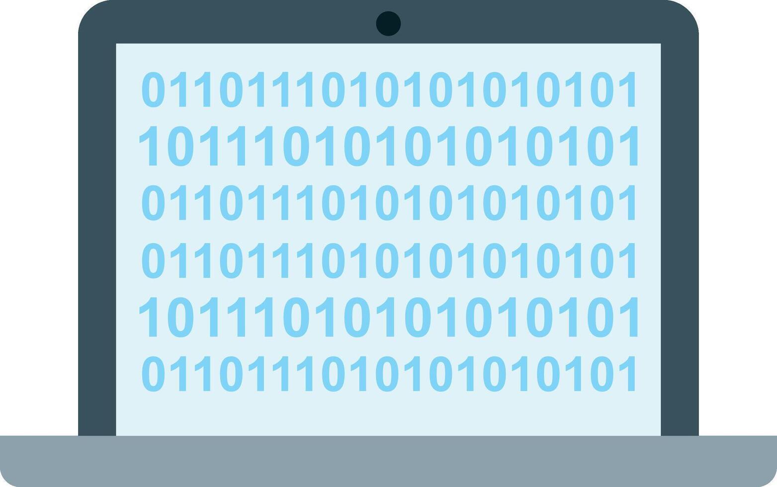 A laptop with binary code on it vector