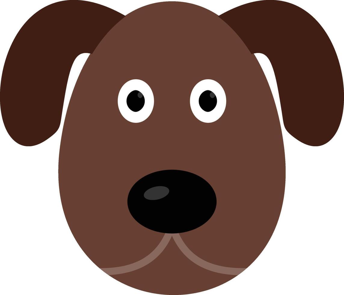 A brown dog face with a big nose vector