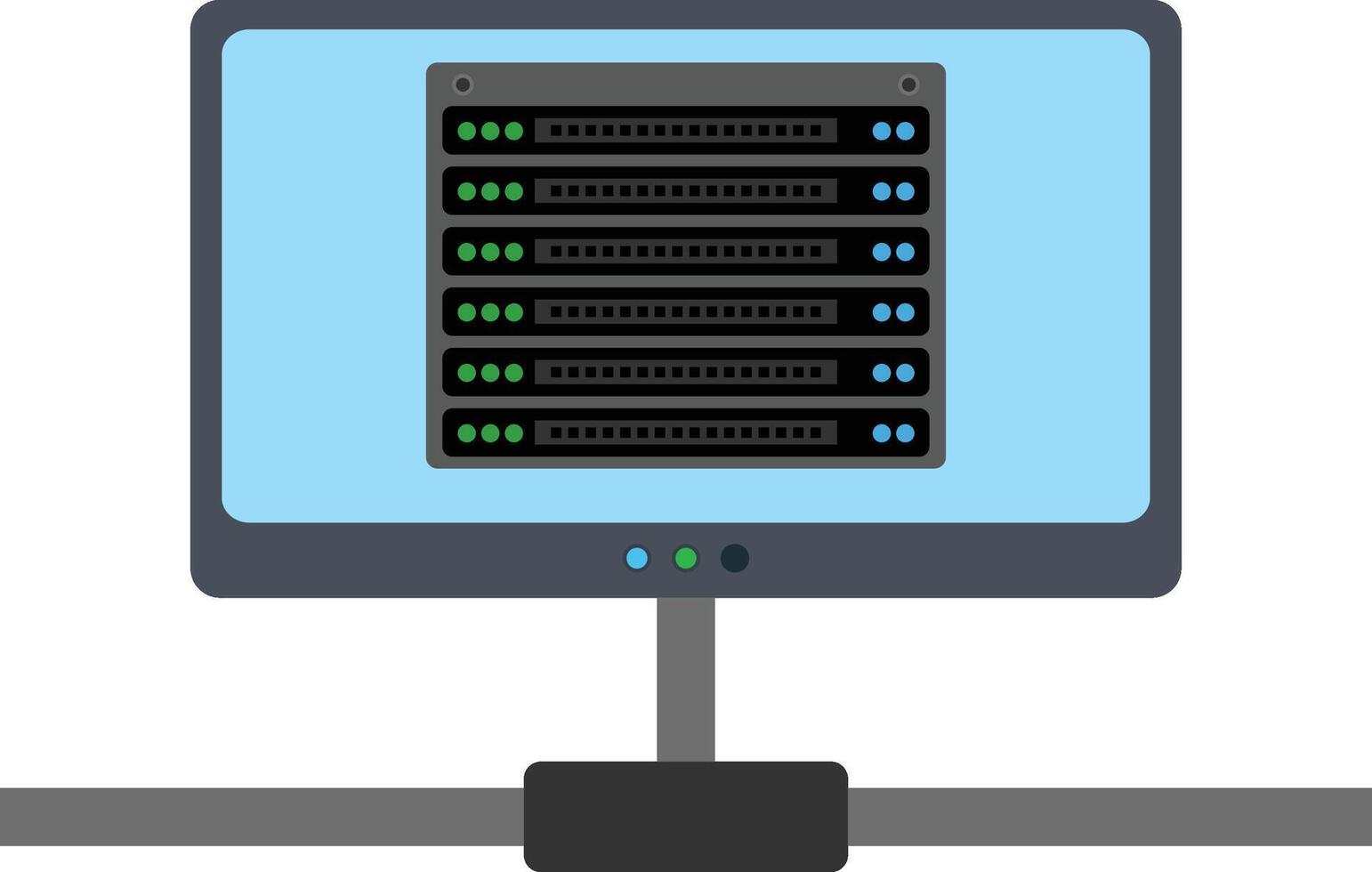 A computer monitor with a server on it vector