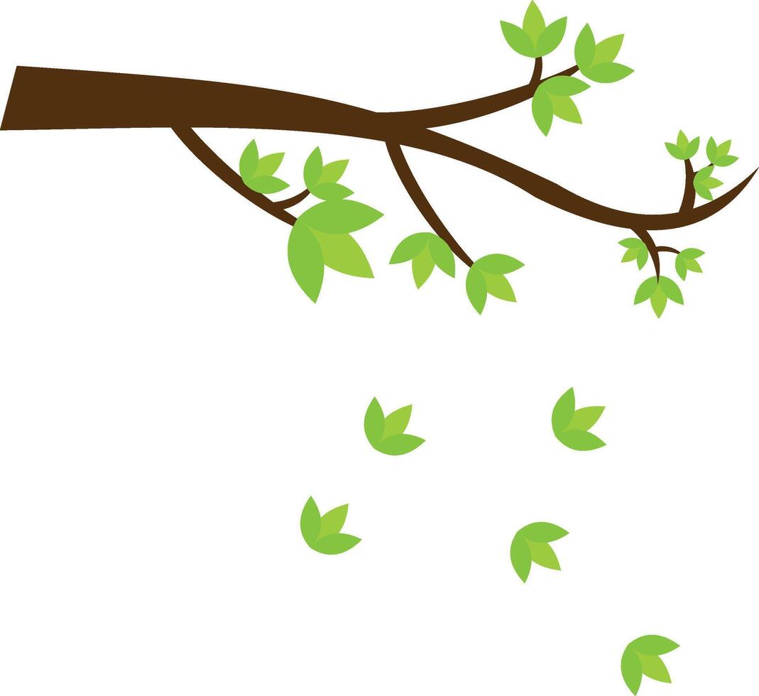 A tree branch with leaves falling from it vector