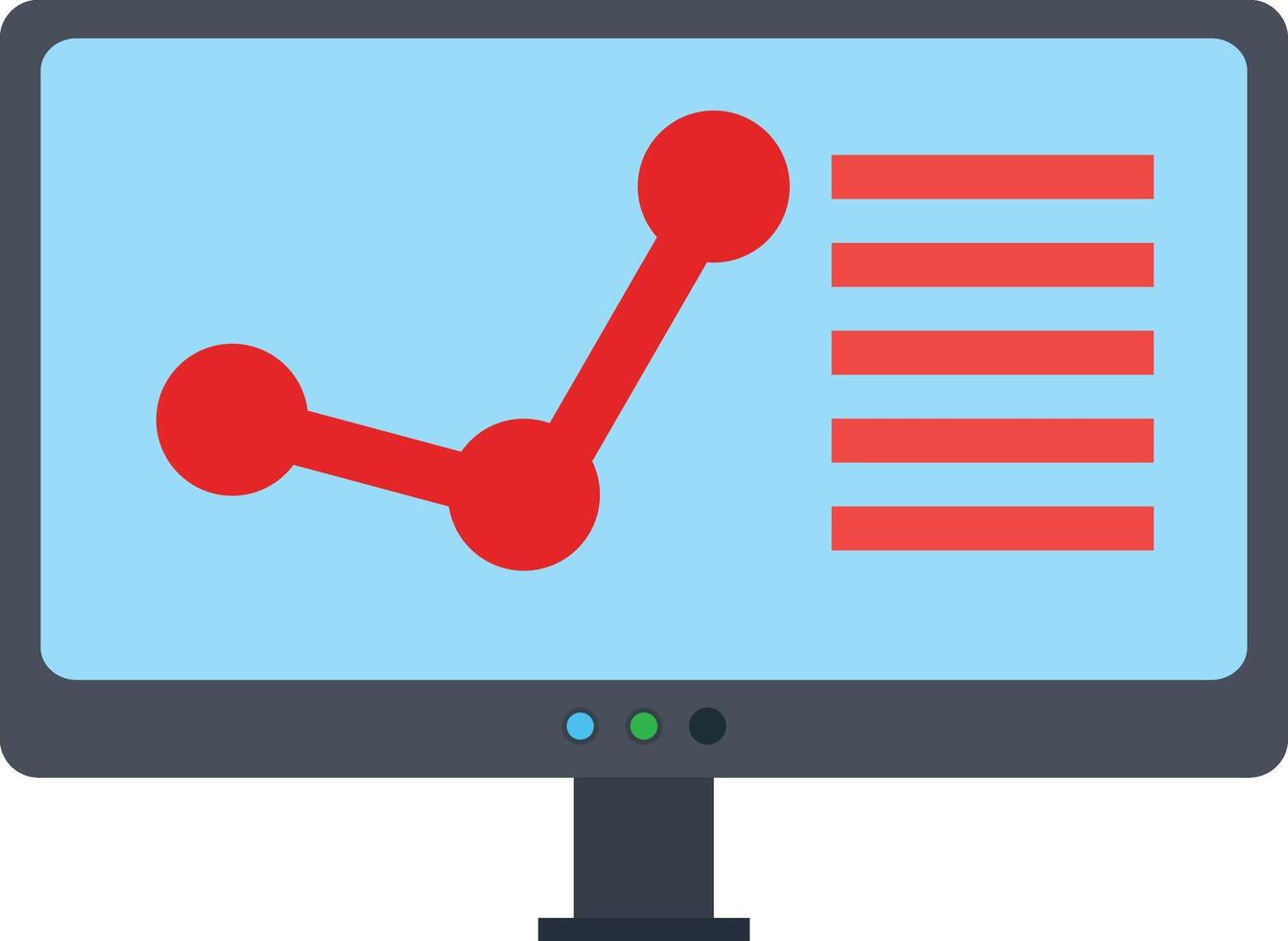 A monitor with a graph on it vector