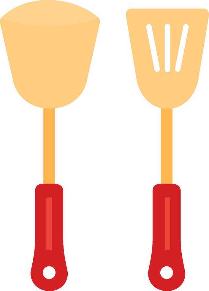 Two spatulas with handles on a white background vector