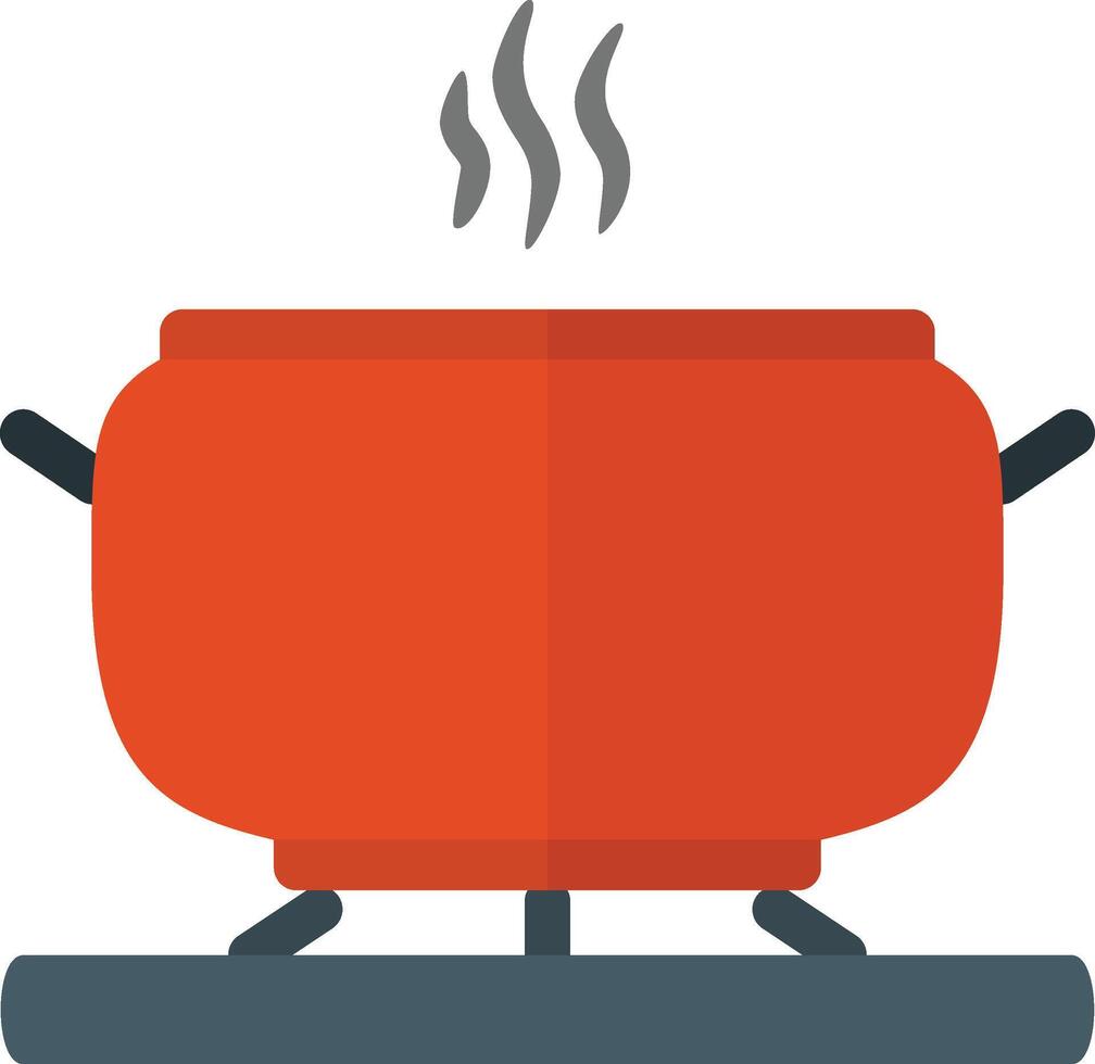A pot with a lid and a steam coming out of it vector