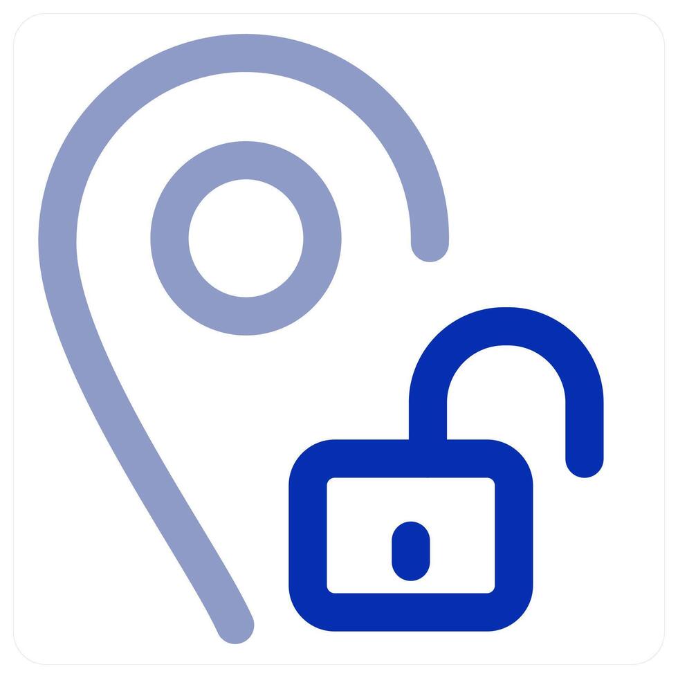 Unlock Location icon vector