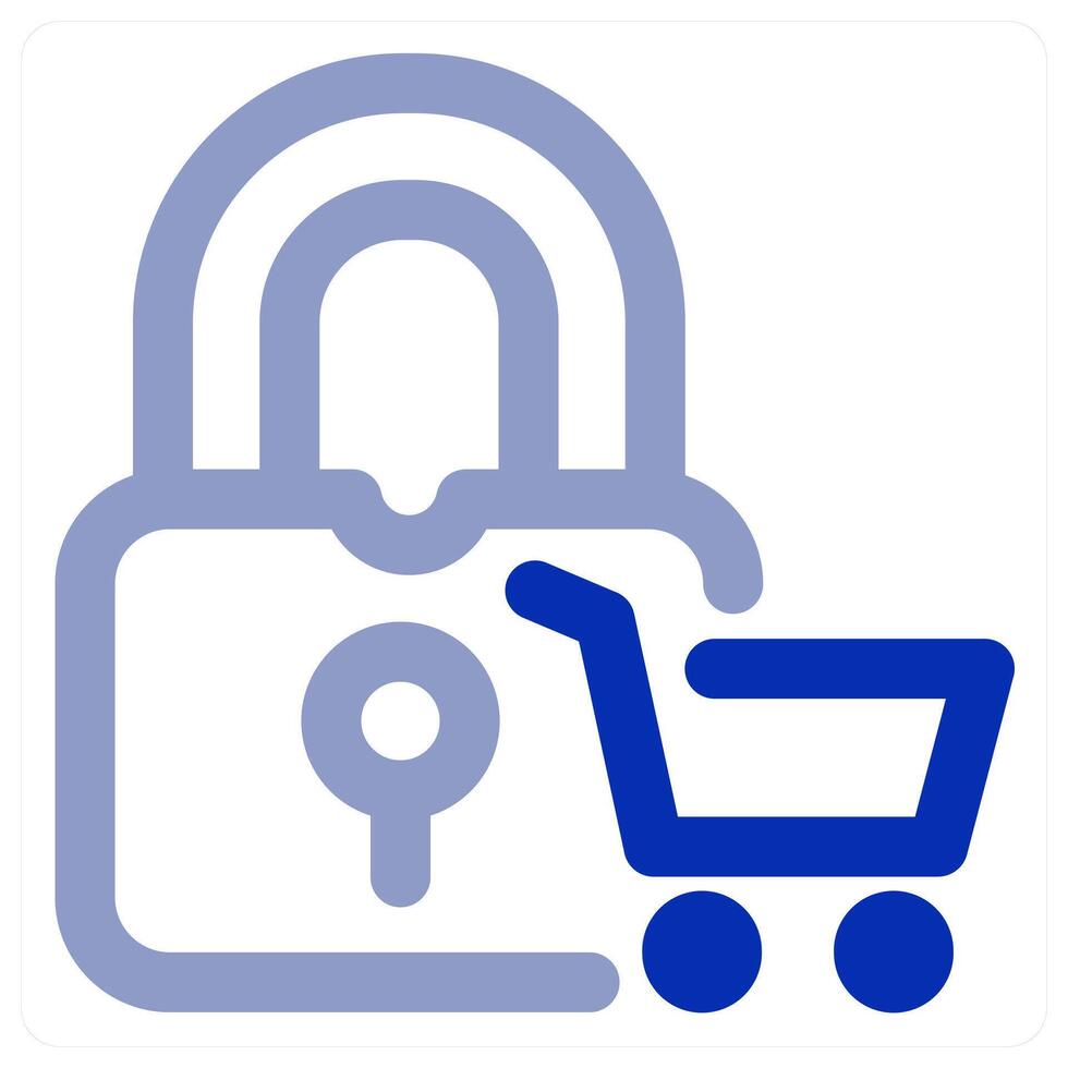 Cart Lock icon concept vector