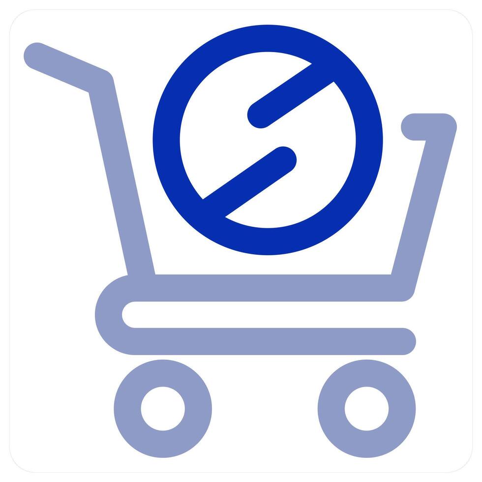 Cart Prohibited and ban icon vector