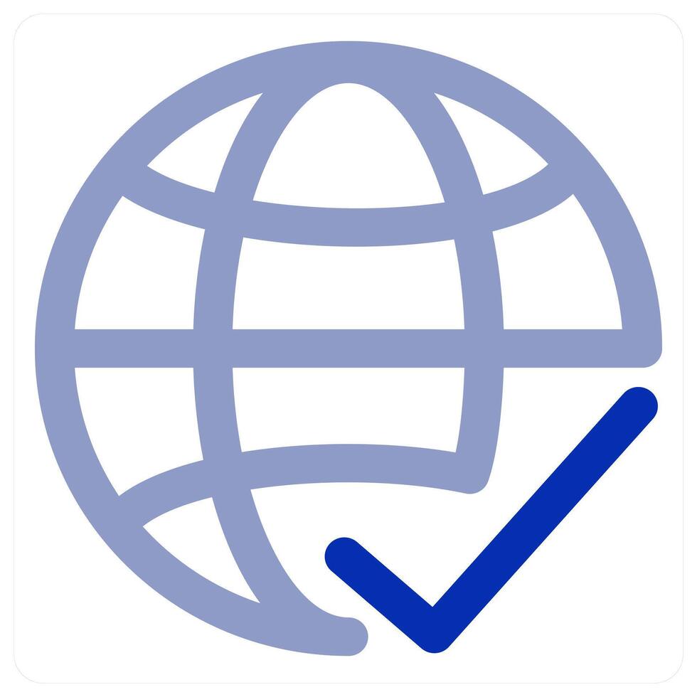 Approve Global and connection concept icon vector