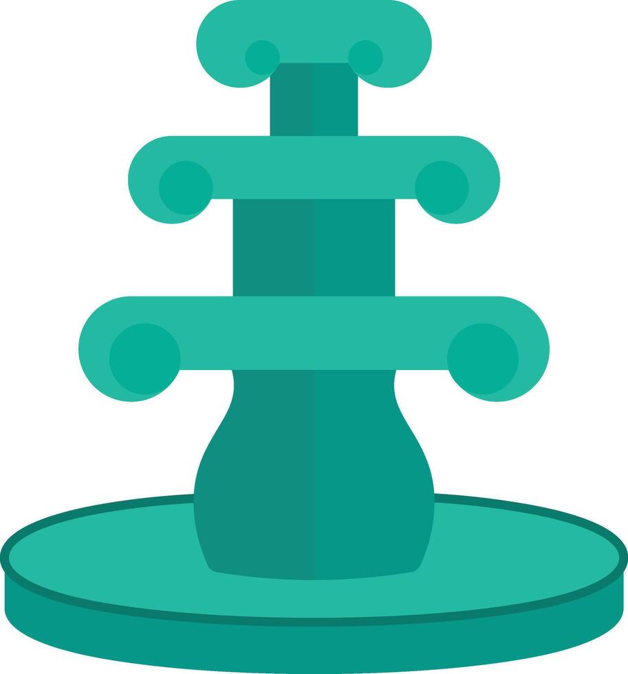 A green fountain with three tiers on top vector