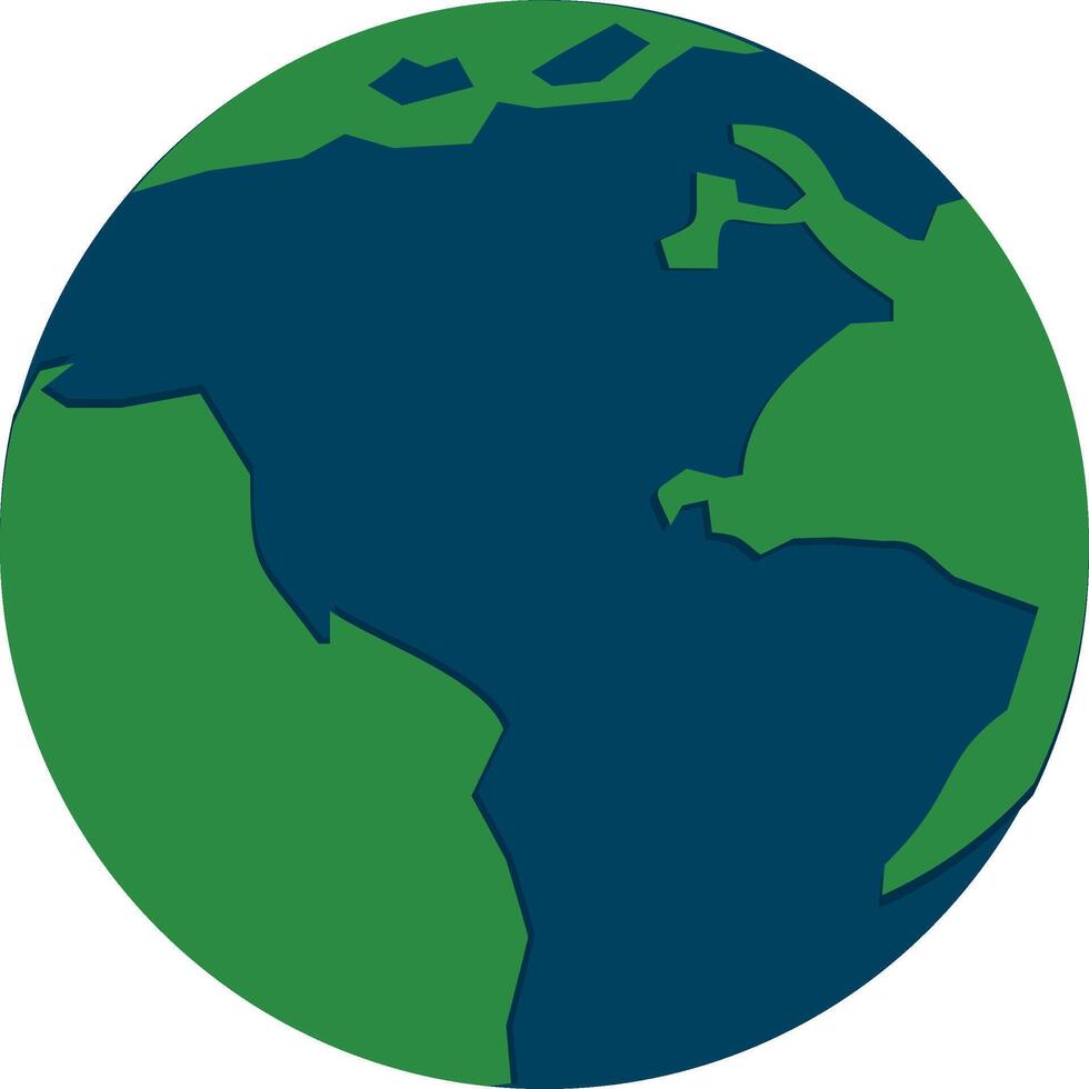 A green and blue earth with a white background vector