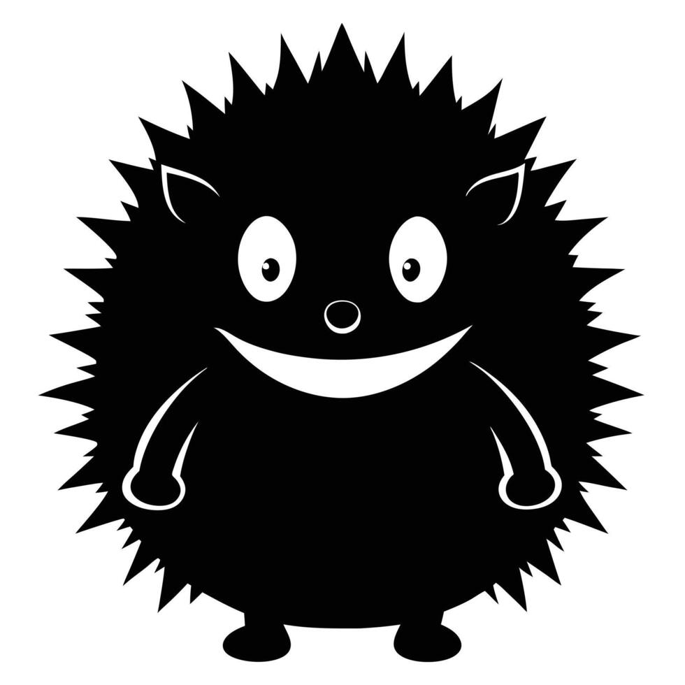 Cute Hedgehog Silhouette Illustration For Childrens Design And Decoration vector