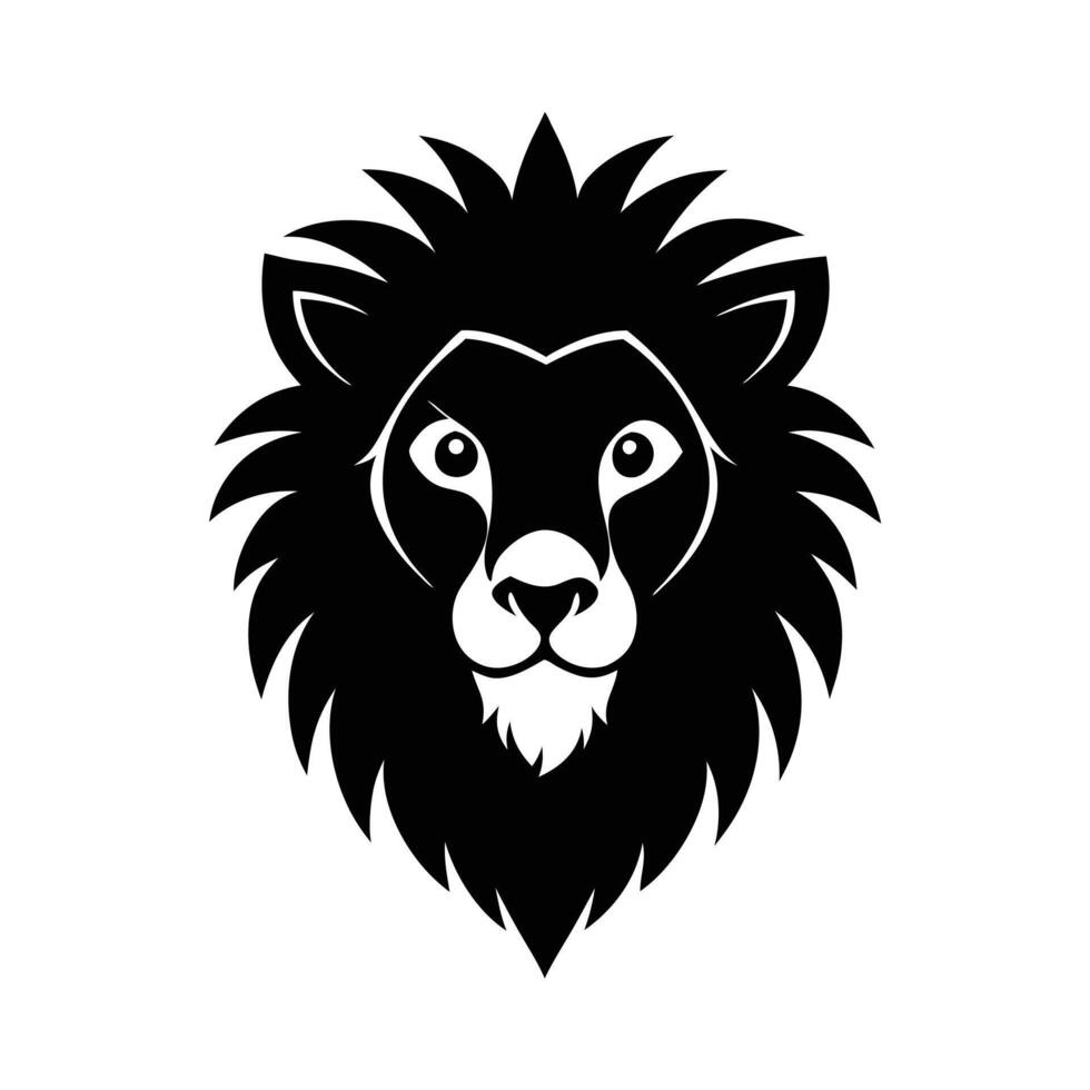 Black And White Lion Head Graphic Design For Logos And Icons vector