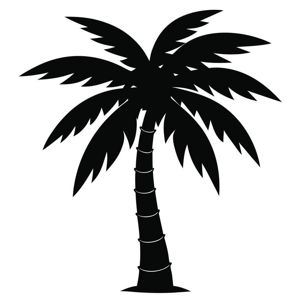 Simple Black Silhouette Illustration Of A Single Palm Tree vector