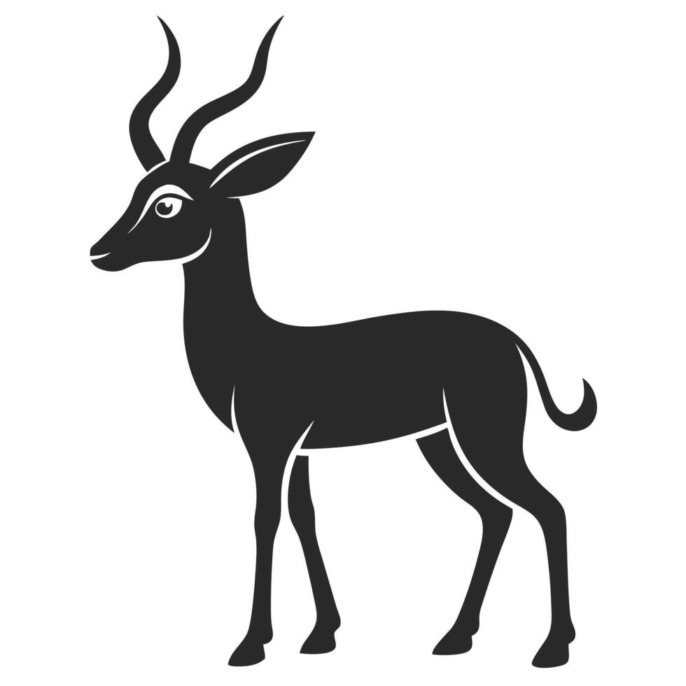 Elegant Impala Silhouette Graphic For Wildlife And Design Projects Illustration vector