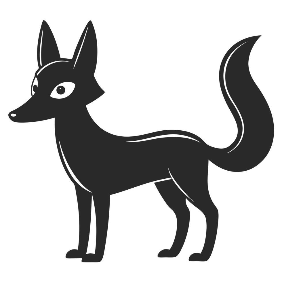 Stylized Fox Silhouette Illustration Wildlife Animal Design Graphics vector