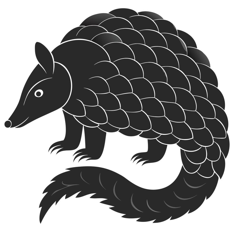 Minimalist Pangolin Illustration Of An Endangered Species For Conservation Efforts vector