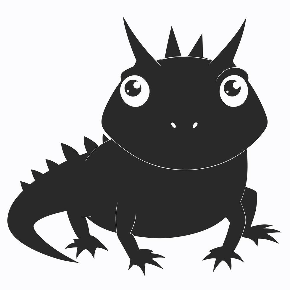 Cartoon Thorny Devil Lizard Illustration Isolated On White Background Design Element vector