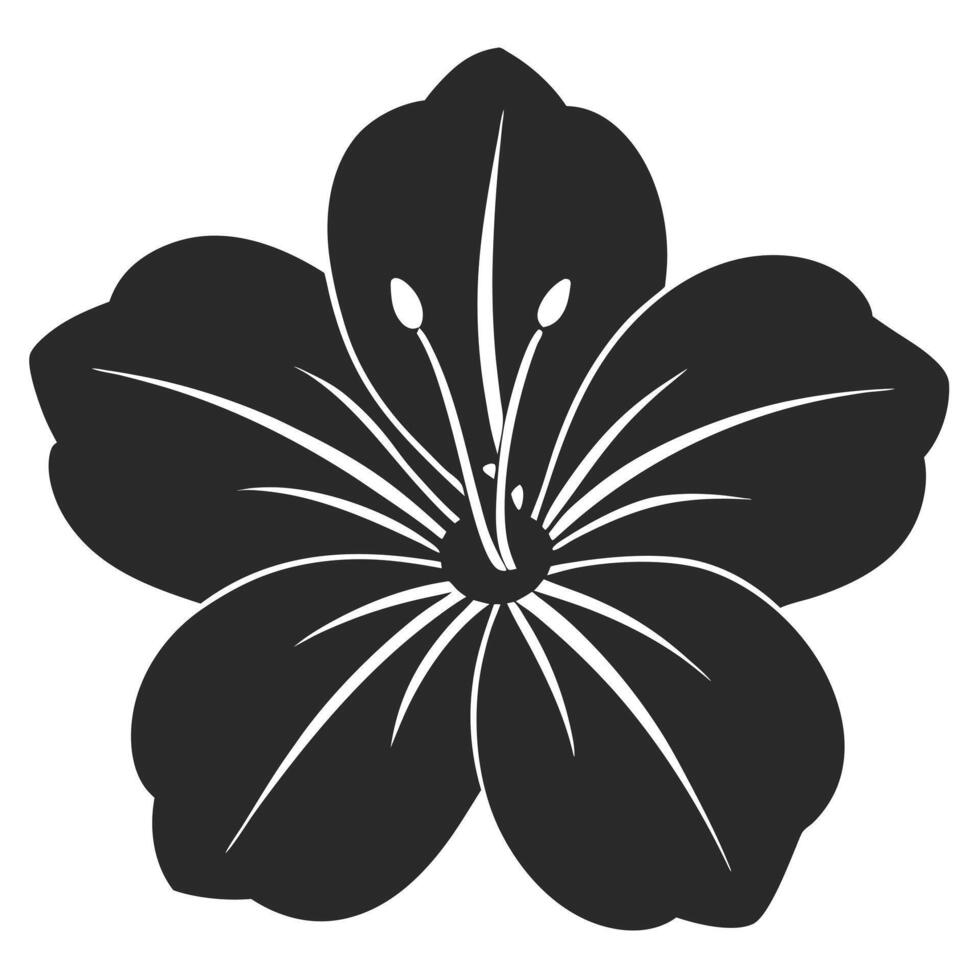 Simple Single Black Blossom Illustration For Design And Decoration Projects vector