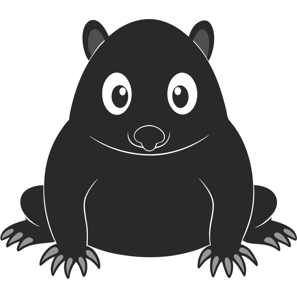 Cartoon Black Wombat Illustration With White Background Suitable For Childrens Content vector