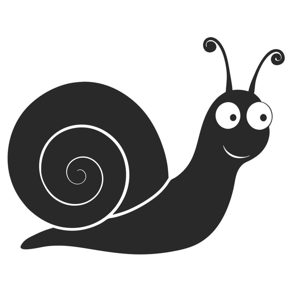 Cartoon Snail Illustration Happy Character Mascot Animal Design Graphic Element vector