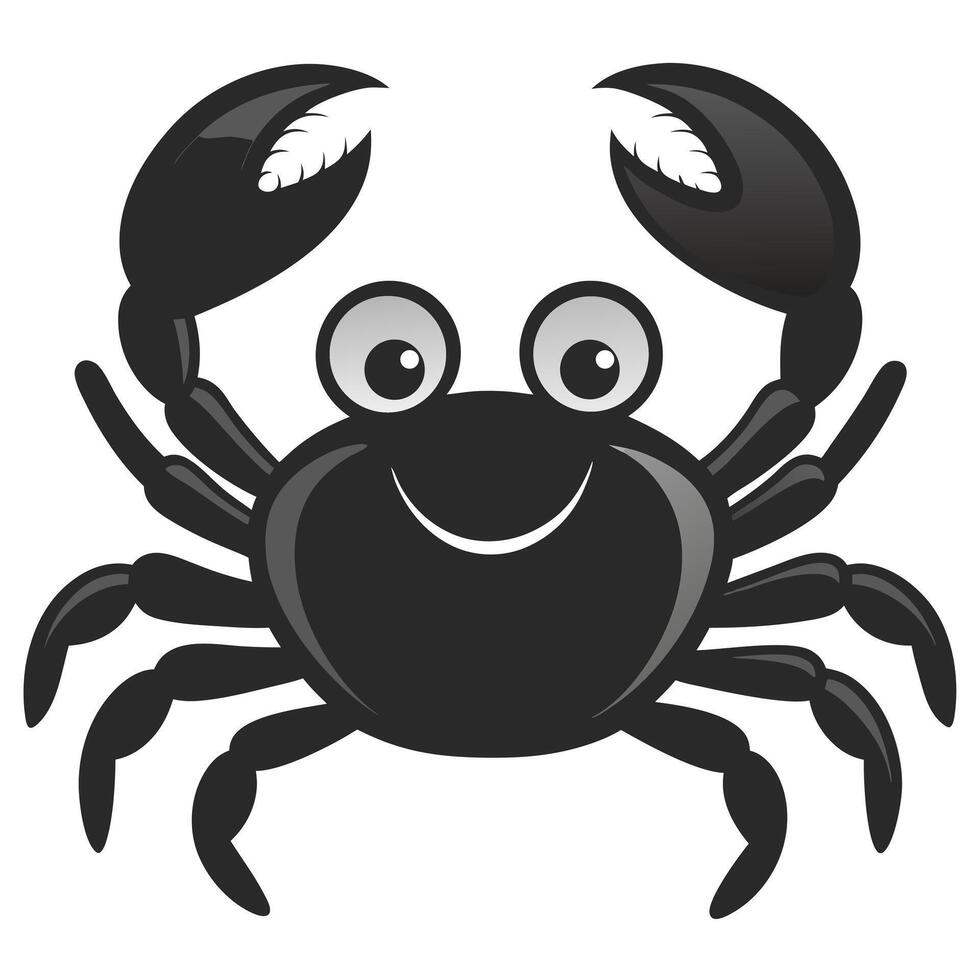 Smiling Crab Cartoon Character Illustration On A White Background Image vector