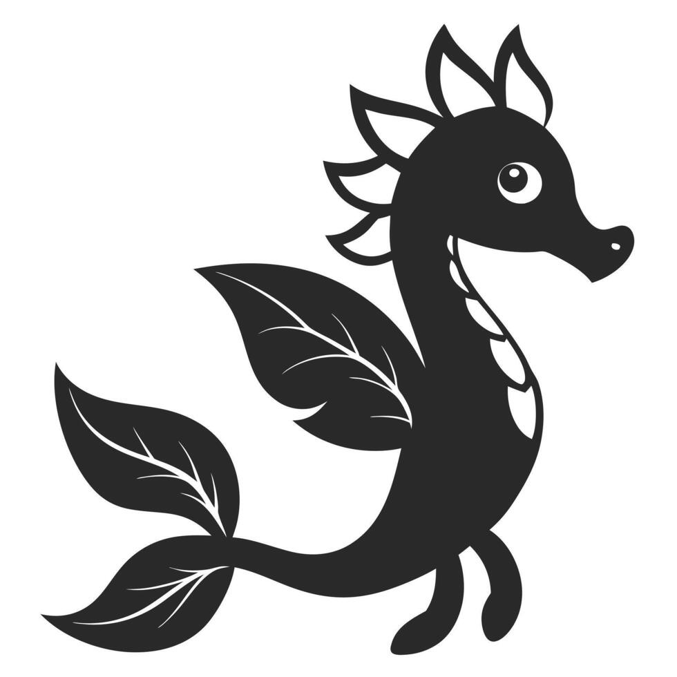 Cute Cartoon Seahorse Illustration Isolated Graphics For Children Books And Prints vector